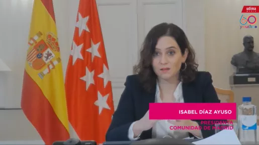 La presidenta de la Comunidad de Madrid, Isabel Díaz Ayuso, en el congreso. La presidenta de la Comunidad de Madrid, Isabel Díaz Ayuso, en el congreso.