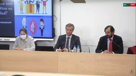 Mar Paño, Antonio González Terol y Arturo de las Heras en la sede del Grupo CEF.- UDIMA. Mar Paño, Antonio González Terol y Arturo de las Heras en la sede del Grupo CEF.- UDIMA.