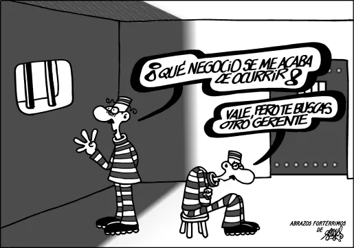 Viñeta para la portada de la Revista ACEF dedicada en 2007 por 'Forges' (Redacción: UDIMA Media) Viñeta para la portada de la Revista ACEF dedicada en 2007 por 'Forges' (Redacción: UDIMA Media)