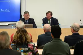 Amador Enseñat (JEME) y Arturo de las Heras (presidente del Grupo CEF.- UDIMA) en CEF.-.