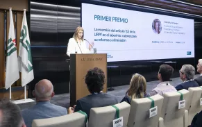 Violeta Ruiz Almendral, durante la gala del XXXIV Premio Estudios Financieros. | Julia Robles. Violeta Ruiz Almendral, durante la gala del XXXIV Premio Estudios Financieros. | Julia Robles.