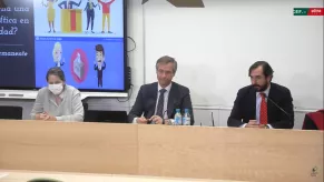 Mar Paño, Antonio González Terol y Arturo de las Heras en la sede del Grupo CEF.- UDIMA. Mar Paño, Antonio González Terol y Arturo de las Heras en la sede del Grupo CEF.- UDIMA.