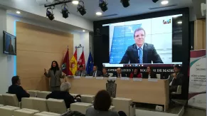 Imagen del salón de actos del ICAM al inicio del acto del 17 de febrero. Imagen del salón de actos del ICAM al inicio del acto del 17 de febrero.