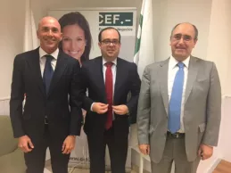 De izquierda a derecha de la imagen, Joaquín Danvila, José Luis Risco y Roque de las Heras De izquierda a derecha de la imagen, Joaquín Danvila, José Luis Risco y Roque de las Heras